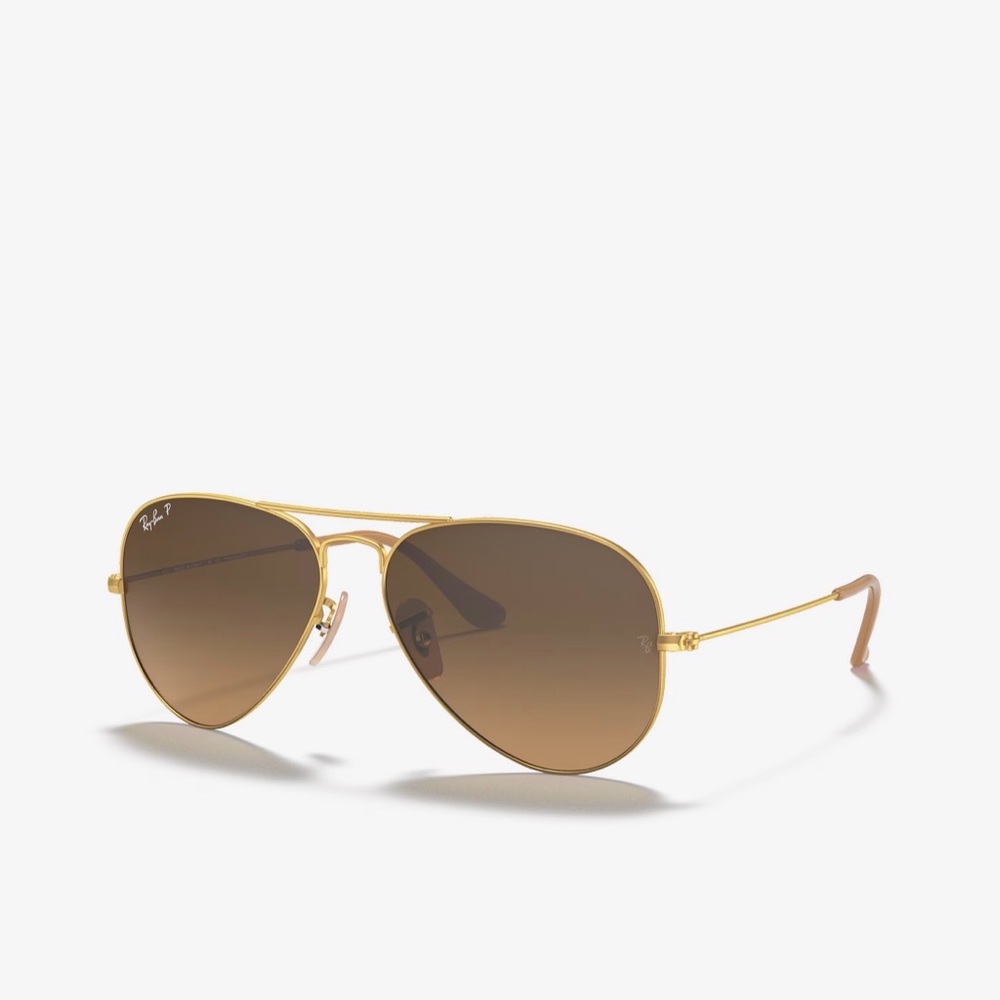 Ray-Ban Gold Aviator Sunglasses with Brown Lenses - Picture 6 of 6